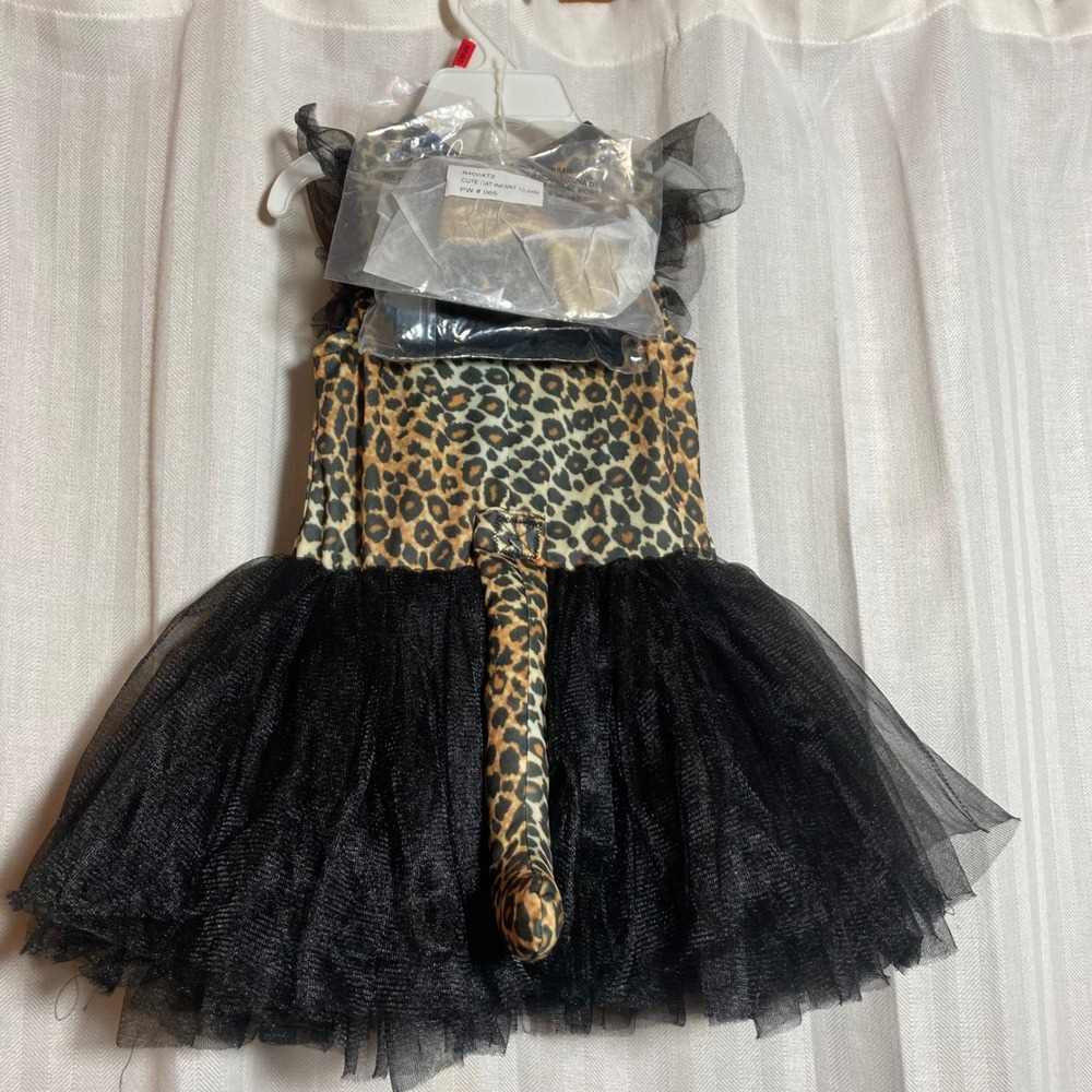 Amscan Cute Cat Infant Toddler Costume 12-24 Months Leopard Tutu Dress 4pc Set - Picture 2 of 9